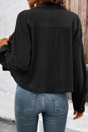 Corduroy Button-Front Shirt Jacket