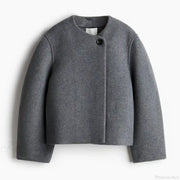 Lamb Wool Lapel Full Sleeve Overcoat