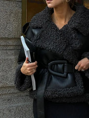 Leopard Faux Mink Fur Winter Overcoat