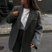 Retro Wool Button Turn-Down Overcoat